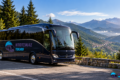 Πούλμαν NTOTSIKAS TOURS σε ορεινή διαδρομή με έλατα προς το Καρπενήσι – διαφημιστική σύνθεση