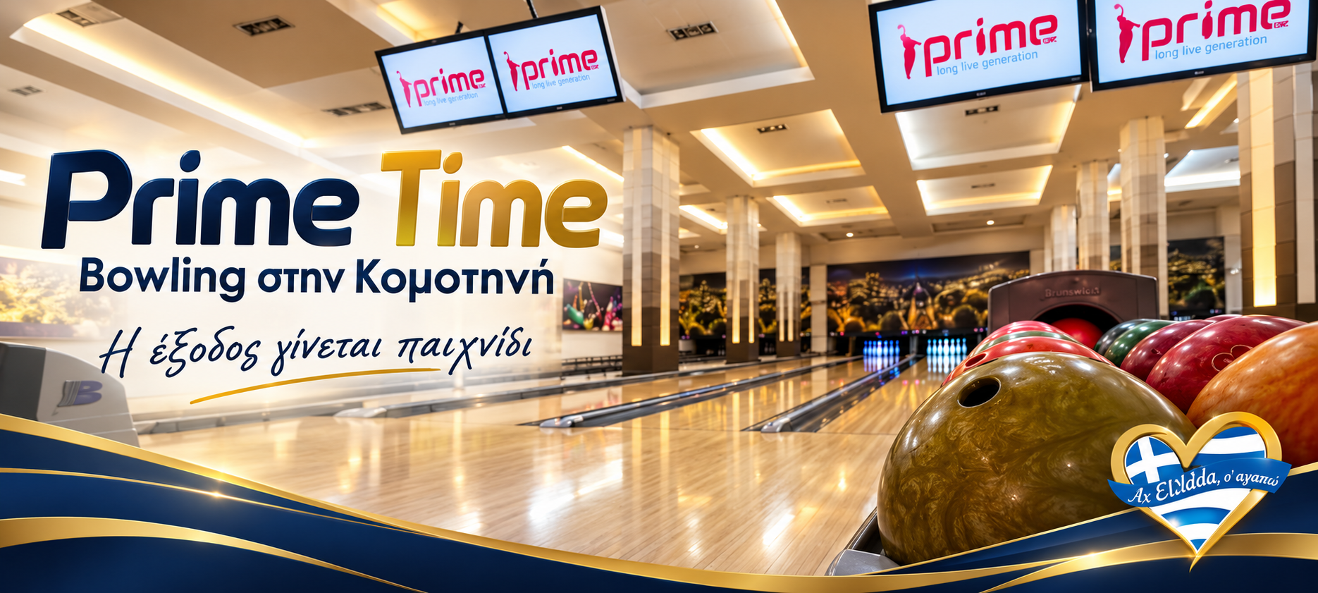 Prime Time Bowling Κομοτηνής · η έξοδος γίνεται παιχνίδι · εικαστικό Magic Lamp