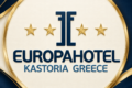Λογότυπο EUROPA HOTEL KASTORIA GREECE σε μπλε και χρυσό — EUROPA HOTEL Καστοριά