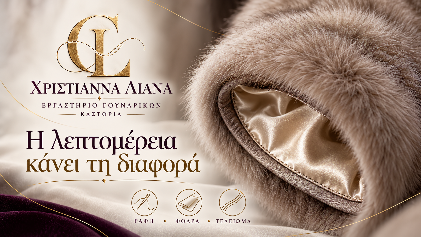 Γουναρικά Χριστιάννα Λιάνα Καστοριά | Λεπτομέρεια φόδρας και τελειώματος γούνινου ενδύματος | Magic Lamp Λεπτομέρεια φόδρας και τελειώματος γούνινου ενδύματος — Γουναρικά Χριστιάννα Λιάνα Καστοριά
