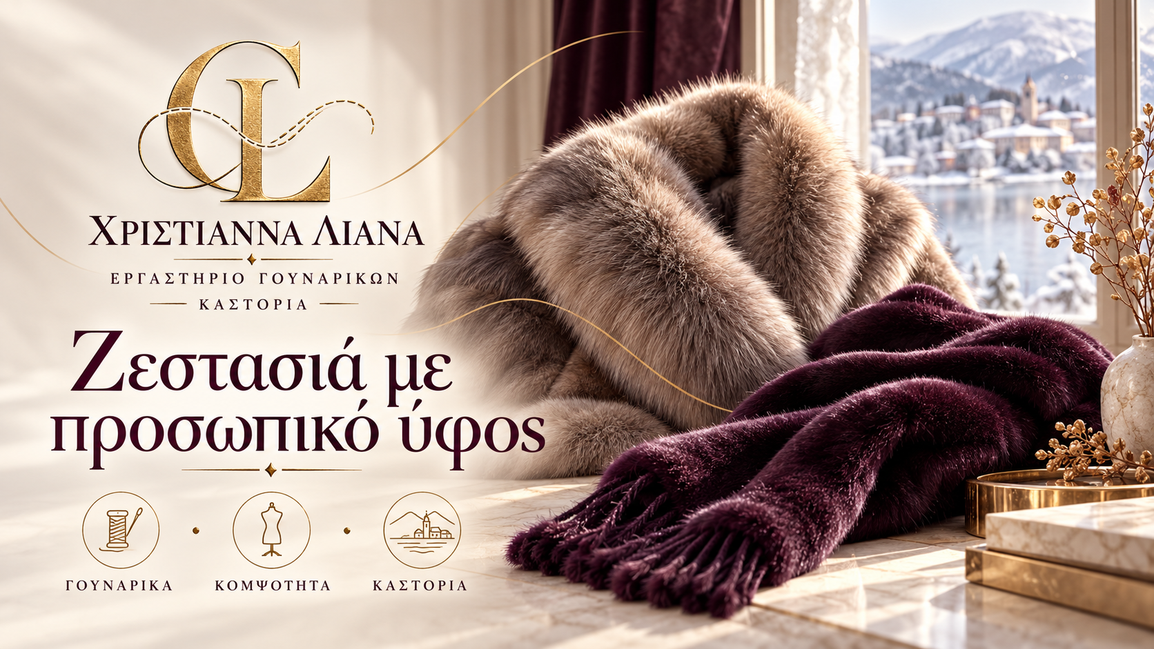 Γουναρικά Χριστιάννα Λιάνα Καστοριά | Γούνινο ένδυμα, μπορντό αξεσουάρ και χειμερινή Καστοριά | Magic Lamp Γούνινο ένδυμα, μπορντό αξεσουάρ και χειμερινή Καστοριά — Γουναρικά Χριστιάννα Λιάνα Καστοριά