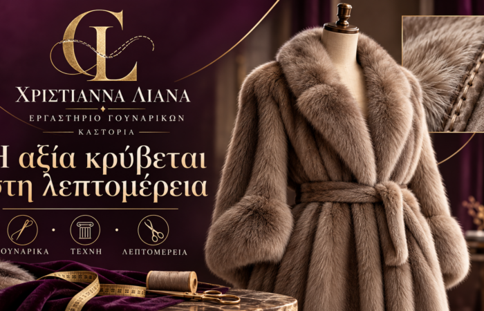 Γούνινο παλτό με ζώνη και λεπτομέρειες κατασκευής — Γουναρικά Χριστιάννα Λιάνα Καστοριά